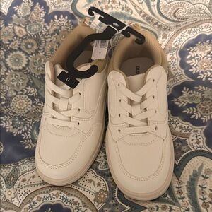 Cream Lace-Up Sneakers